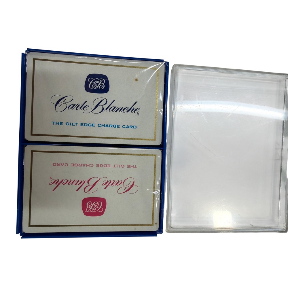 Vintage Carte Blanche The Gilt Edge Charge Card Playing Cards 2 Deck Set Case